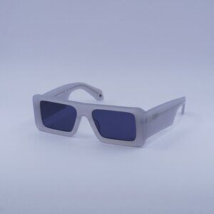 Off-White OERI140 TROY 0945 Sunglasses Grey Rectangle Frame, Blue Lenses